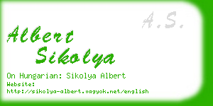 albert sikolya business card